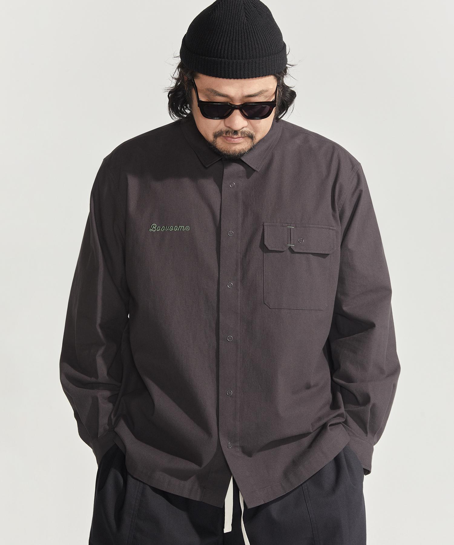 Buboom [Plus Size] Flannel Work Shirt Charcoal 2_Xxl(115~125)
