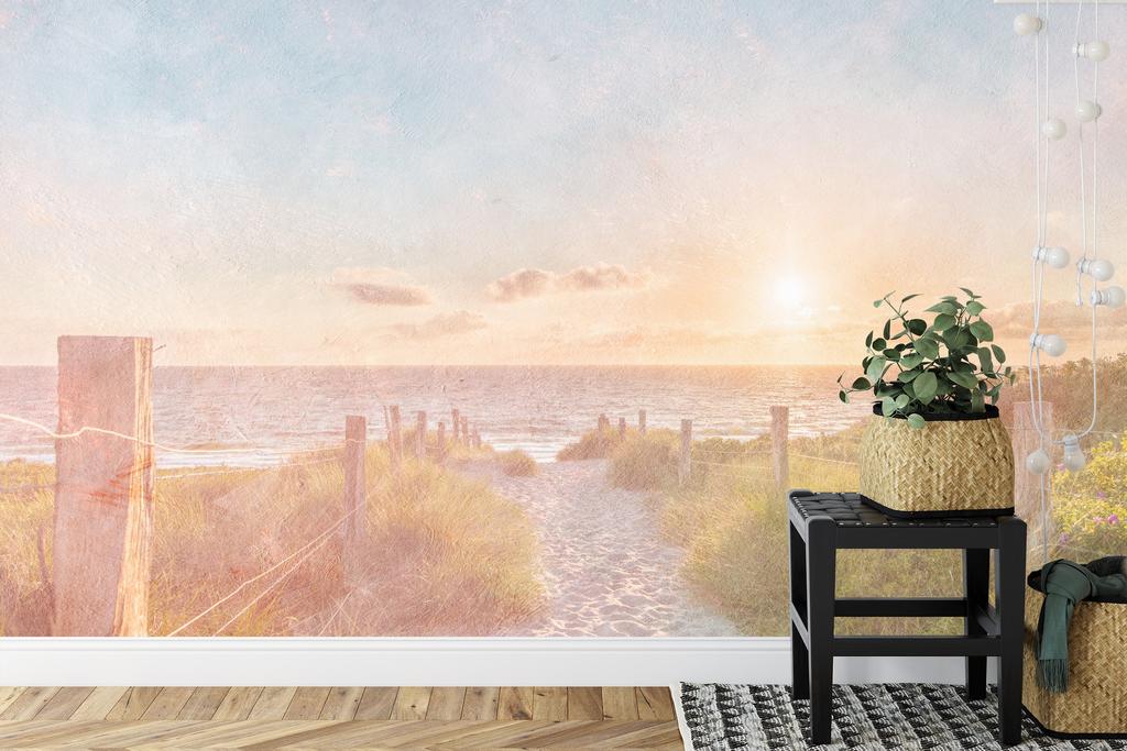 Photomural Summer Sunset Faded Vintage Iq-1219-A Structural Vinyl 416x290