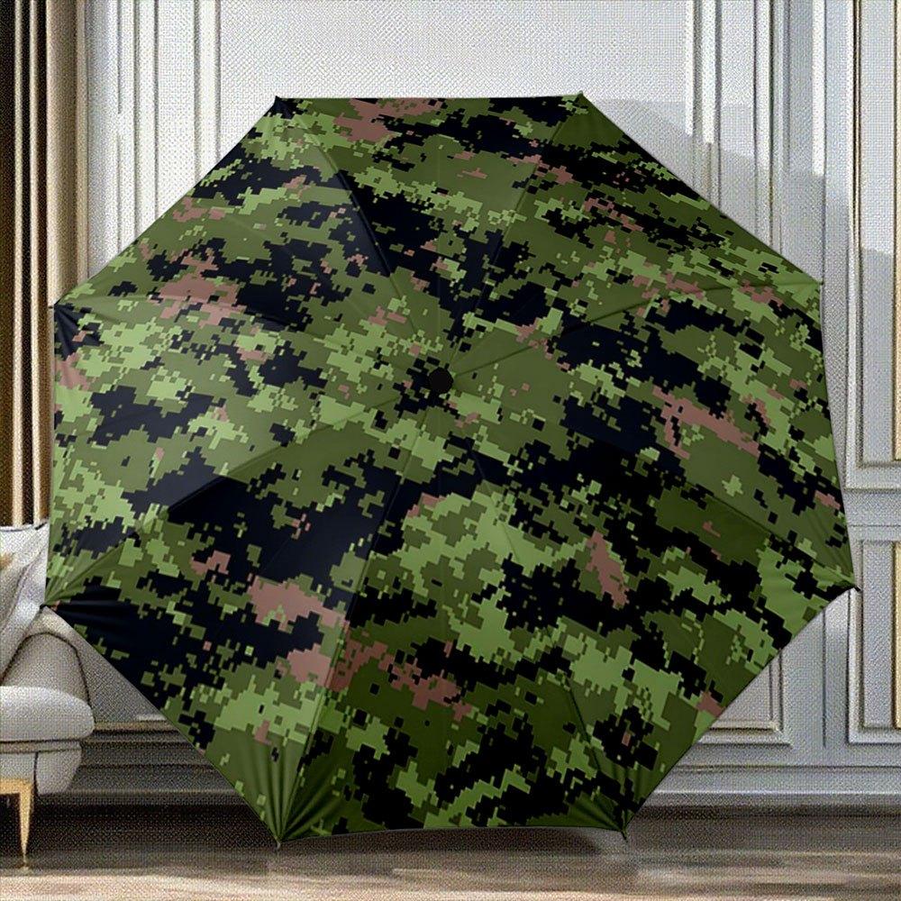 

Automatic Open/Close Folding Umbrella with Camouflage Pattern - Heavy-Duty 8-Rib Windproof Umbrella, Compact Travel Umbrella f Iron&8K