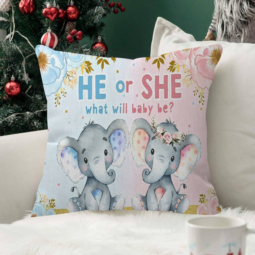 Elephant Baby Shower Pillow Cushion Cover Pillowcase Living Room Sofa Home decorative pillowcase