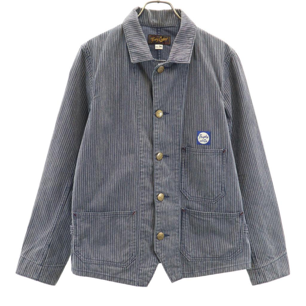 Trophy Clothing made in Japan Hickory Stripe Overall 36 Indigo Herren Gebraucht