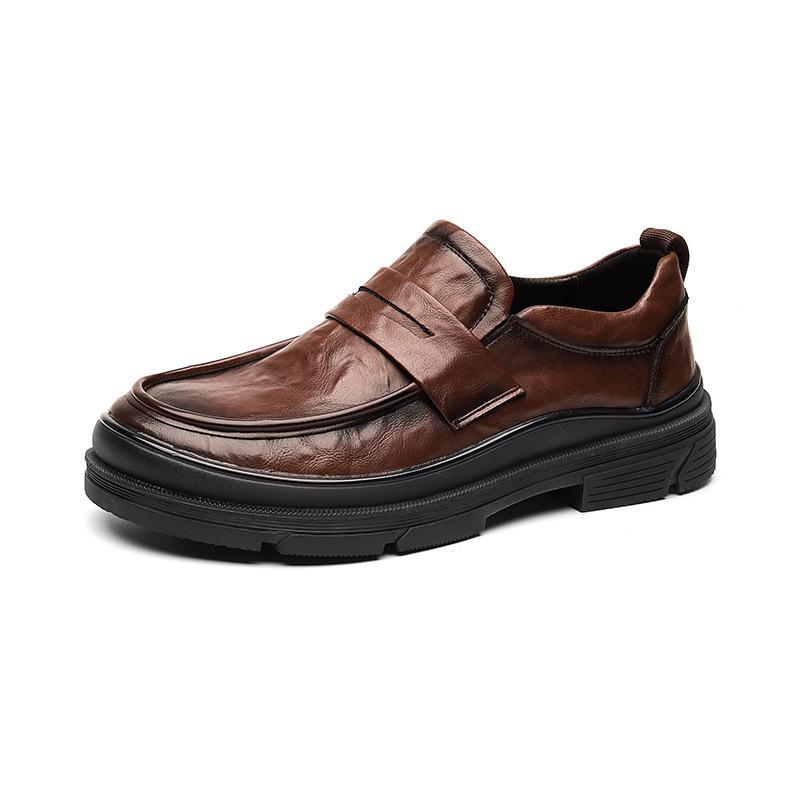Leather Shoes Men's High-end British Formal Wear Business and Leisure Korean Version Low-top Soft-faced Lazy One-pedal 91833-K