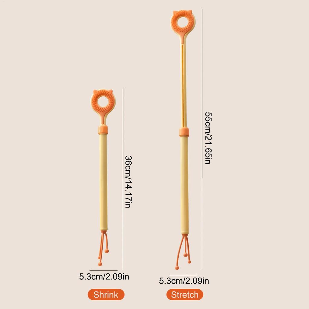 Cat Head Scratcher Double Sided Massage Stick Cat Scratching Brush With Telescopic Handle For Home Playtime Relaxation Couch