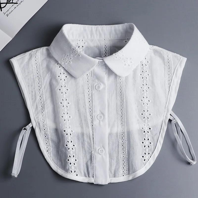 Gola Falsa de Renda Vazada para Boneca, Blusa, Suéter, Gola de Camisa Removível, Gola Falsa, Lapela, Top Meio Camisa Feminino, Decoração de Golas