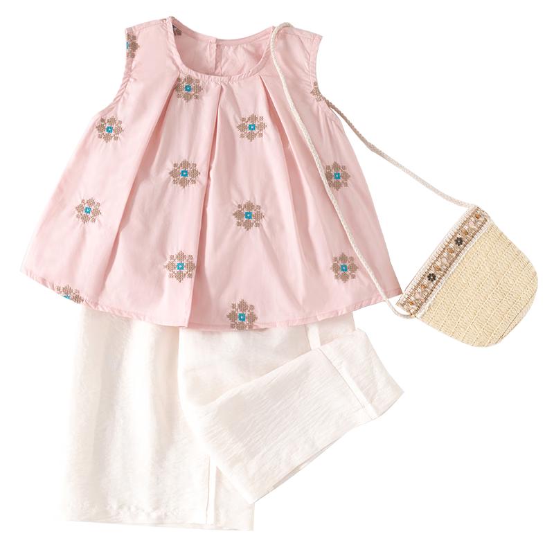 Banxidi Girls  Summer Sleeveless Top & Pants Set 90