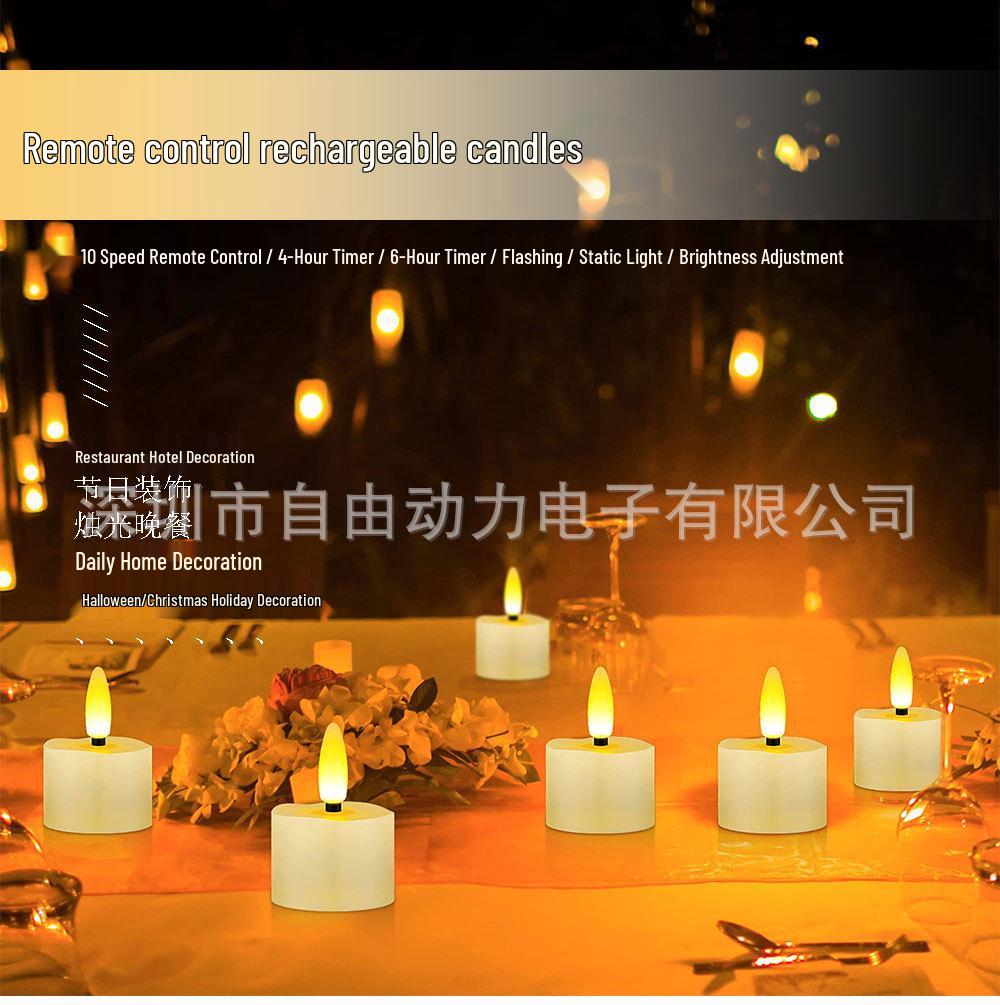 Rechargeable LED Candle Lamp with Remote Control Timer for Halloween Decoration
