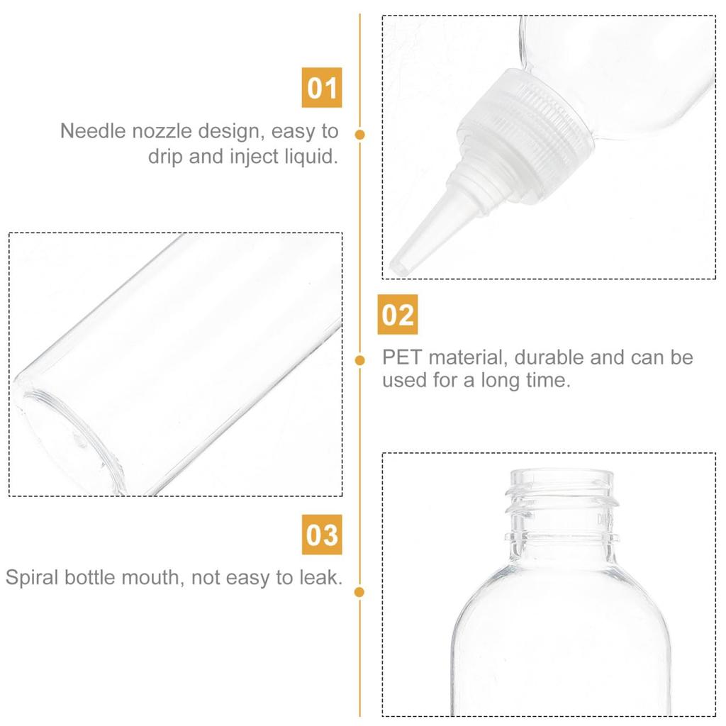 Set of 15 oz Clear Squeeze Bottles with Nozzles Refillable Applicator Bottles for Convenient for Dispensing 2.99 - Liquids, Inks, Adhesives, etc. -