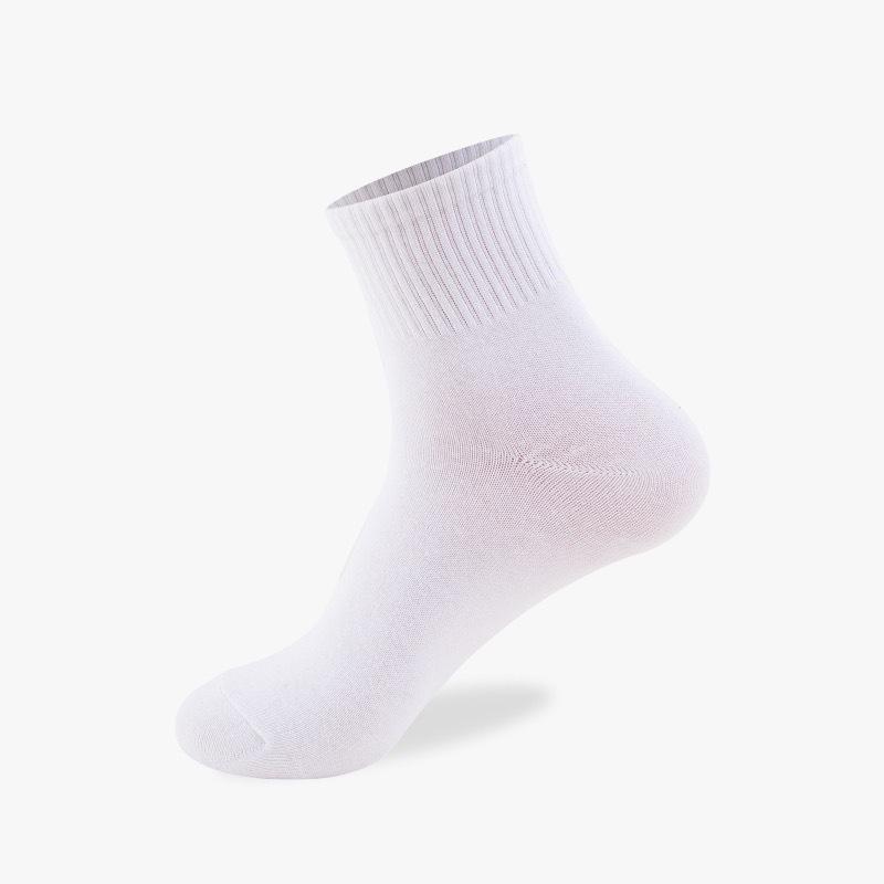 5 Pairs of Black and White Striped Mid-Calf Socks: Autumn/Winter Korean-Inspired Academy Style