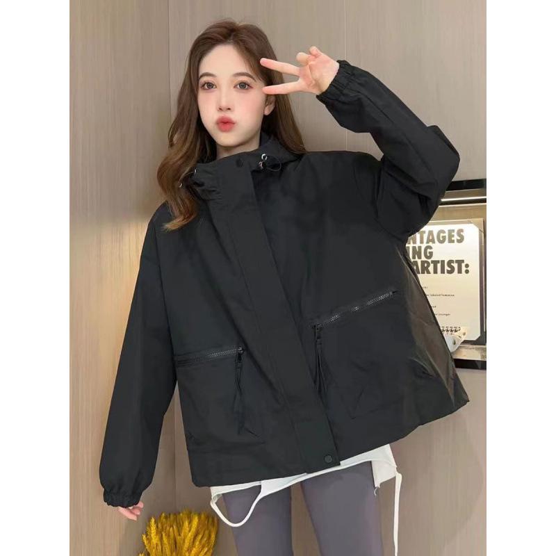 Lässige Damen-Windjacke mit Kapuze für Frühling & Herbst 2025