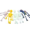 Halloween Skeleton Refrigerator Magnet 3D Printed Poseable Skeleton Figurine with Movable Joints Articulated Skeleton Fridge Magnetic Decoration