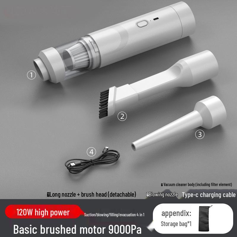 Cordless Car Vacuum Cleaner - Handheld, Dual Suction & Blow, Pet Hair Remover