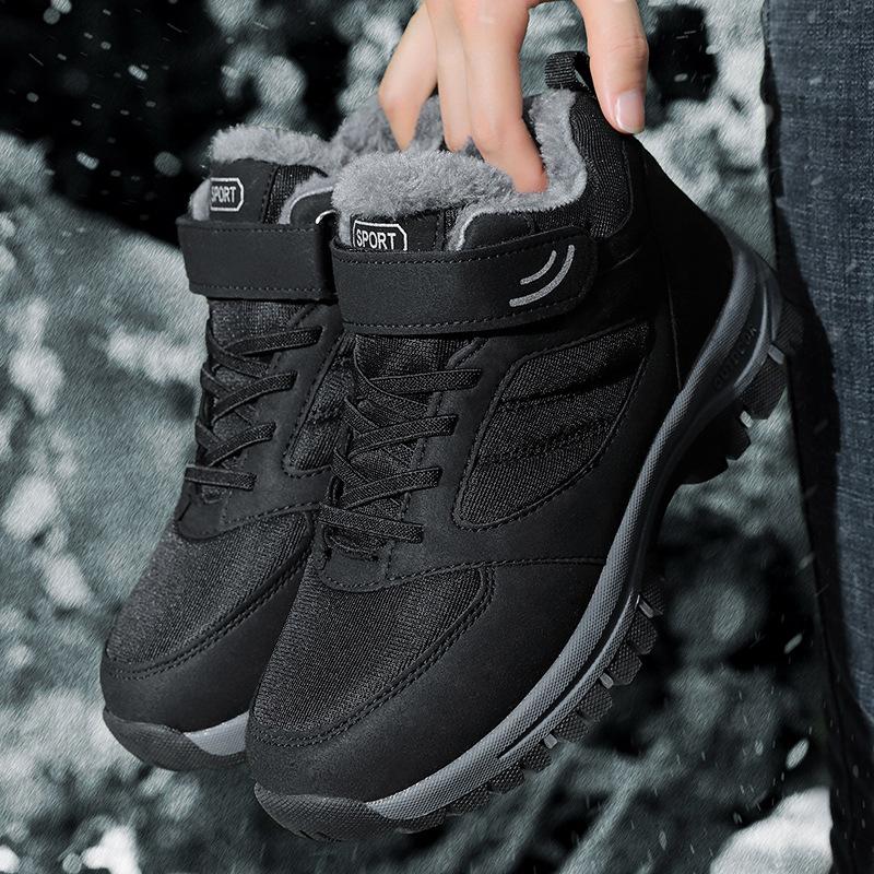 Elderly Shoes Men's Autumn and Winter Velvet High-top Warm Cotton Shoes Women's Middle-aged and Elderly Non-slip Walking Shoes Dad Shoes Mom Shoes