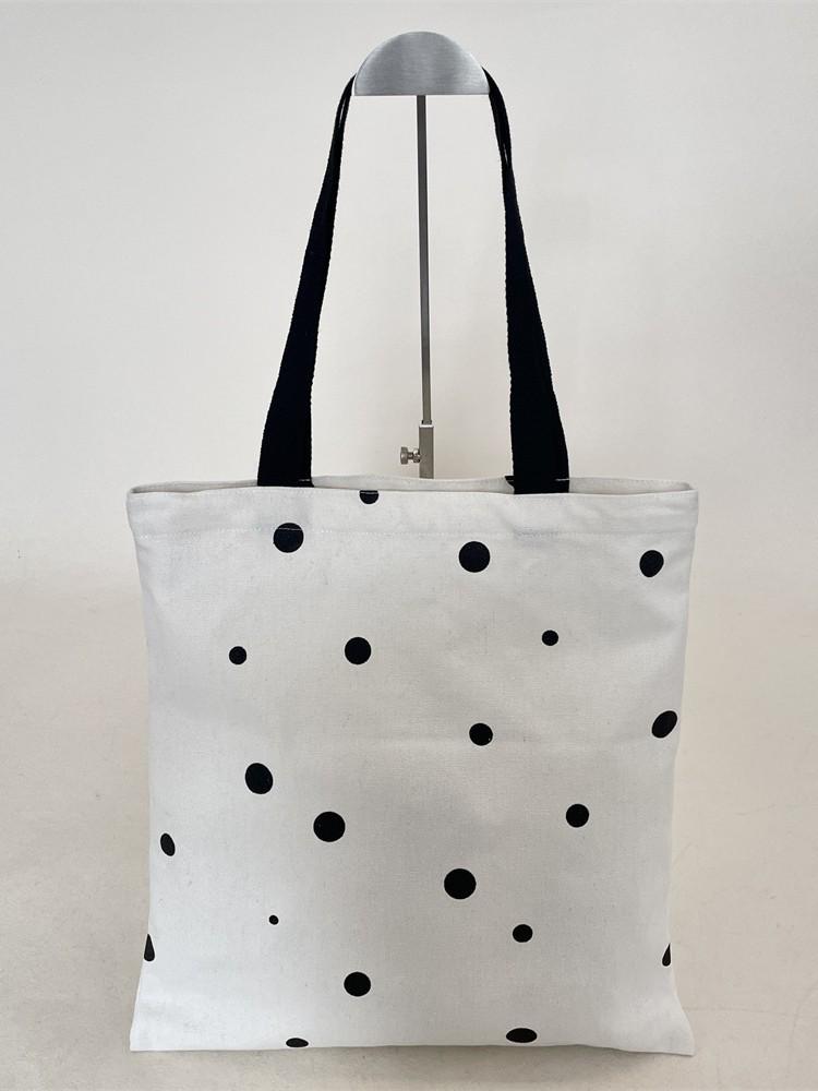 Polka Dot Student School Bag - Large Capacity Canvas Shoulder Bag