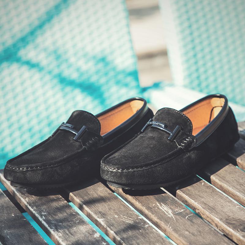 Luxury Spring Autumn Men Loafers Genuine Leather Suede Shoes Mens Driving Boat Shoes Slip-On Casual Moccasins Breathable Flats