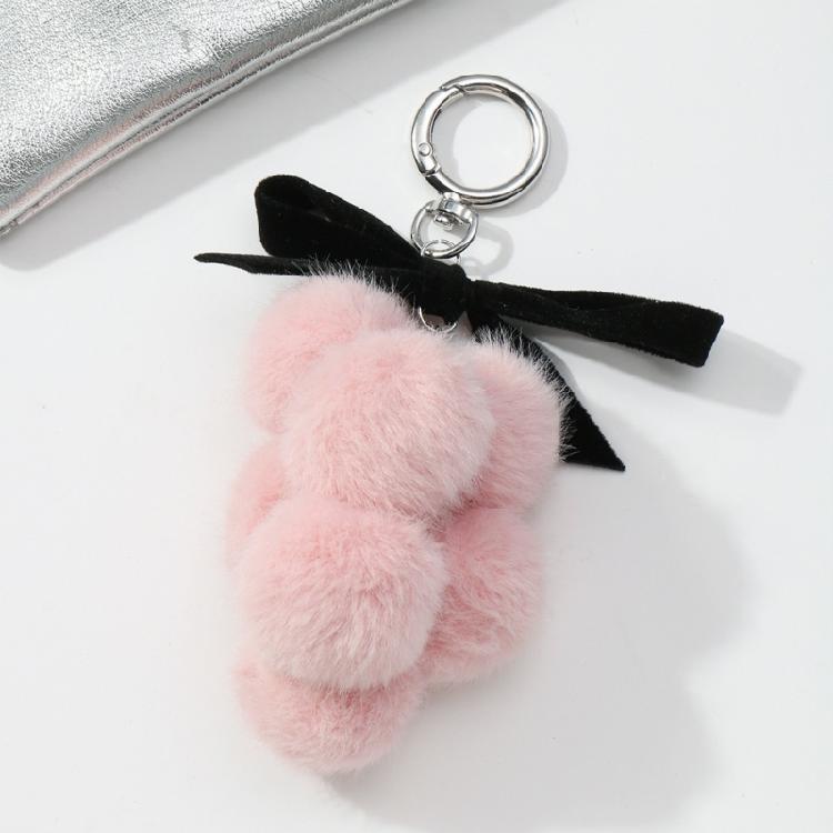 Unique Grape Plush Keychain with Bowknot Soft Grape Pendant Plush Bowknot Key Chain Lightweight for Daily Use Travel