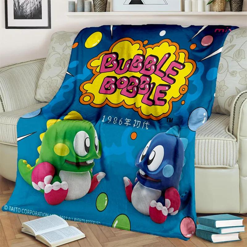 Bubble Bobble Cartoon Game Gamer 3D Blanket,Soft Throw Blanket for Home Bedroom Bed Sofa Picnic Travel Office Cover Blanket Kids