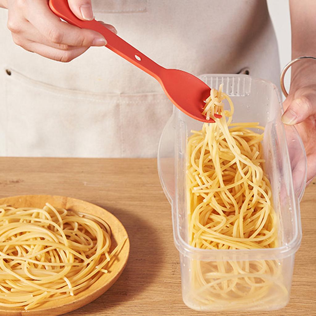 Microwave Pasta Cooker Box with Strainer Heat Resistant Noodle Spaghetti Steamer Kitchen Food Cooking Accessory