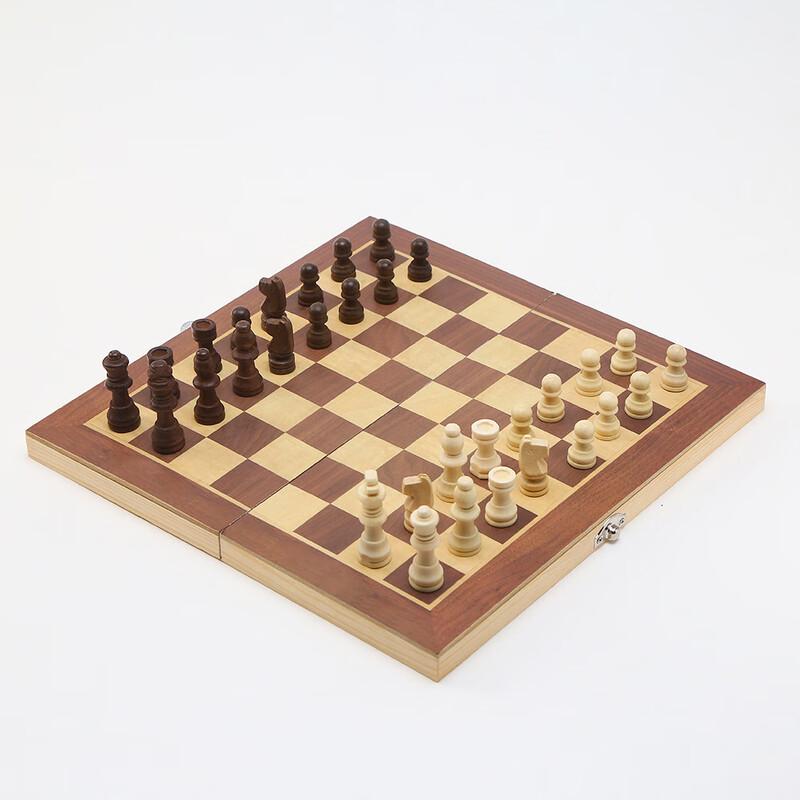 Brangdy Folding Wooden 3-in-1 Chess Set