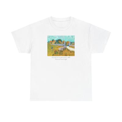 T-shirt Farmhouse di Vincent Van Gogh, Top Maglietta, Camicia Unisex Pittura Provenzale, Regalo per Amante dell'Arte,
