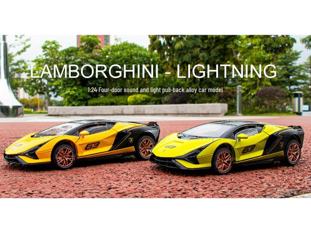 Black Mamba 1/24 Lamborghini Alloy Car Model with Pull Back Action, Sound, Light, and Upper Door Feature.