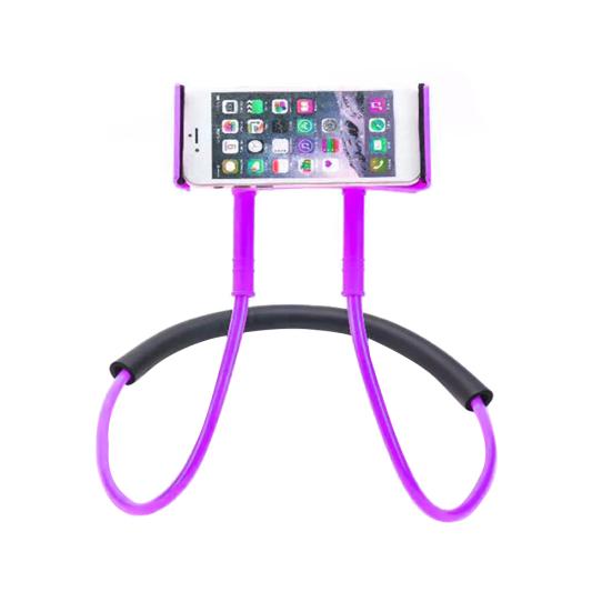 Universal 360 Degree Neckband Phone Holder Rotation Flexible Stand Strap Bracket