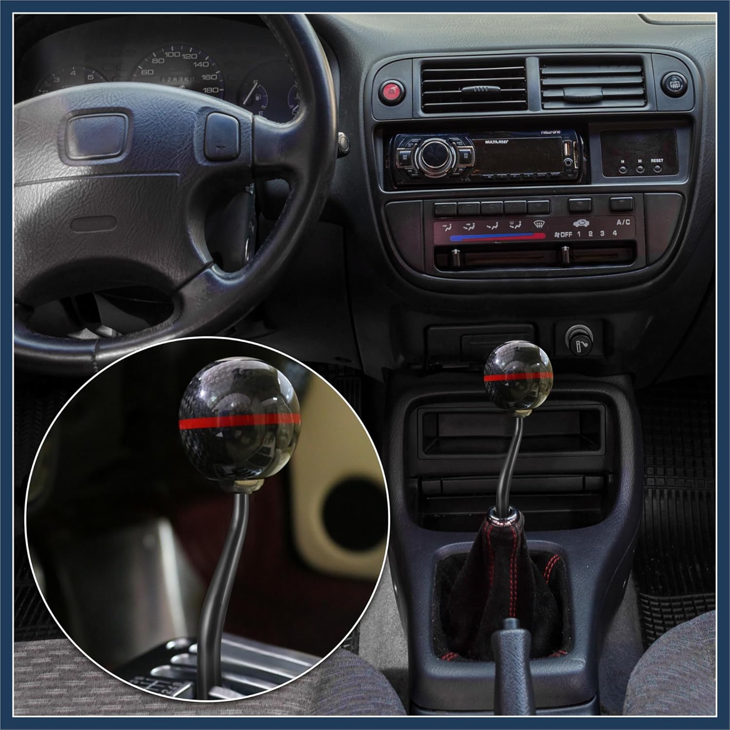 

Car Short Throw Shifter Replacement Kit for Honda Civic 1988-2000 Black Stylish Design