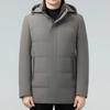 Men's Mid-Length Hooded Down Jacket - Winter Business Casual, Warm, Thick, for Middle-Aged Dads