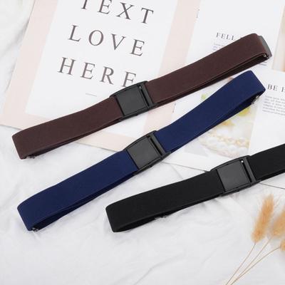 Versatile Fashion Design Elastic Waistband Comfortable Sturdy Women's Jeans Belt Flat Buckle Simple Design Casual Belt