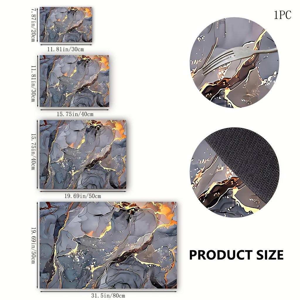 1Pcs Rubber Drying Mat With Luxury Marble For Coffee Shop Restaurant Kitchen Carpet Tableware Durable Diatom Mud Table Mat Pet Mat Coffeeware