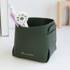 Faltbare Schreibtisch-Leder-Aufbewahrungsbox Nordischer PU-Aufbewahrungstablett Flur Schlüsselhalter Kleinkram-Aufbewahrungskorb Stiftehalter Make-up-Organizer