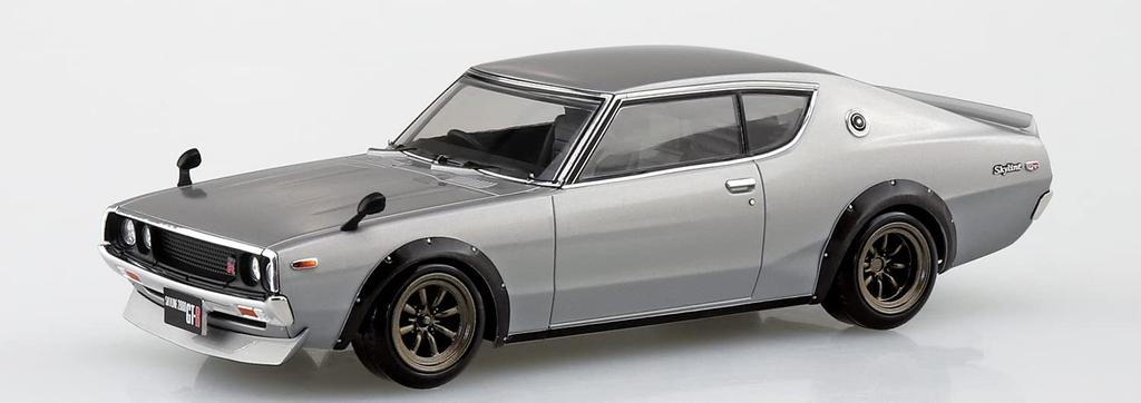 Aoshima Bunka Kyozai Série The Snap Kit Nissan C110 Skyline Custom Plastikový model 1/32 GT-R (stříbrný) Předbarvený č. 18-SP1