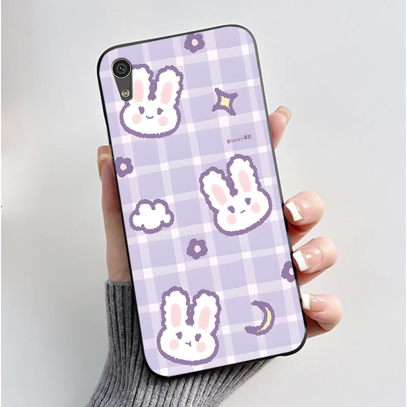 Black Soft TPU Case For Sony Xperia XA1 Z6 Silicone Phone Case Luxury Cute Love Rabbit Funny Cartoon Protective Back Shell Cover