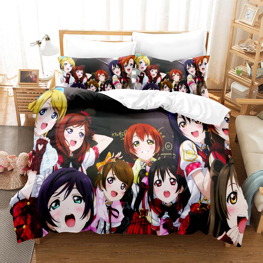 3D Cartoons LoveLive! School Idol Project Bedding Sets Duvet Cover Set With Pillowcase Twin Full Queen King Bedclothes Bed Linen