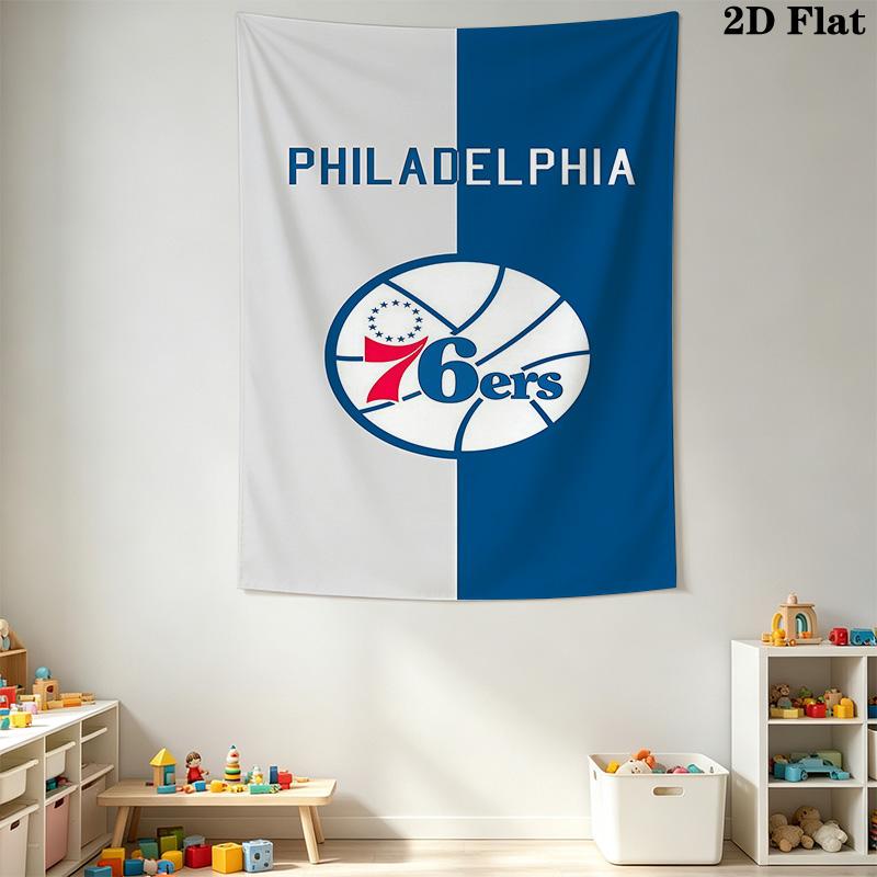 Sixers Logo Blue Background Bedding 1 Duvet Cover 2 Pillowcase Without Core Christmas Birthday Gift Duvet Cover And Pillowcase