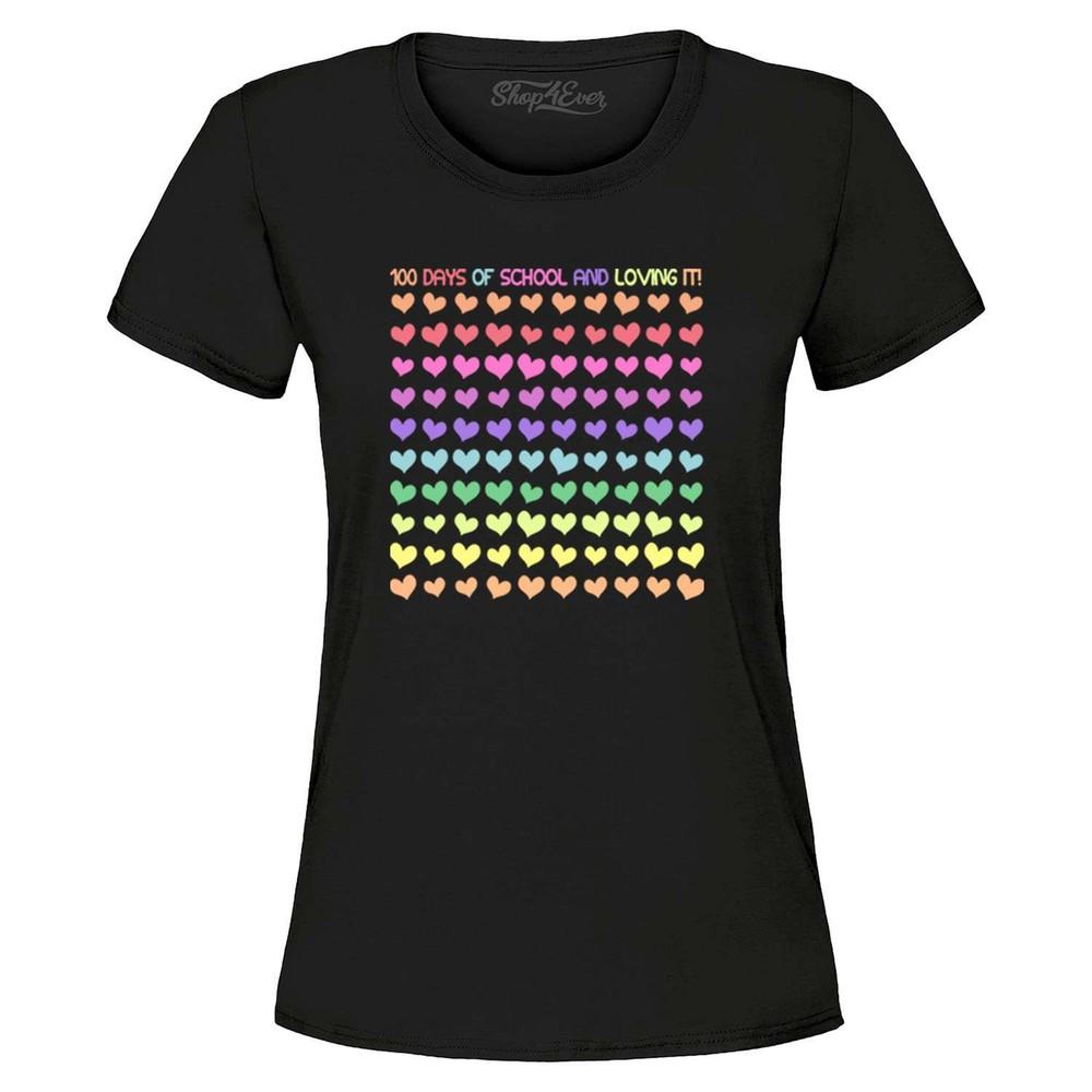 100 Days of School Women's T-Shirt 100Hearts Shirts