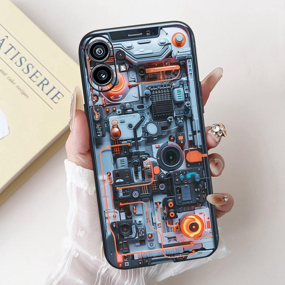 Fashion Painting Phone Case For Nothing Phone (1) Black Silicone Soft Cover For Nothing Phone One Phone1 Cases Bumpers
