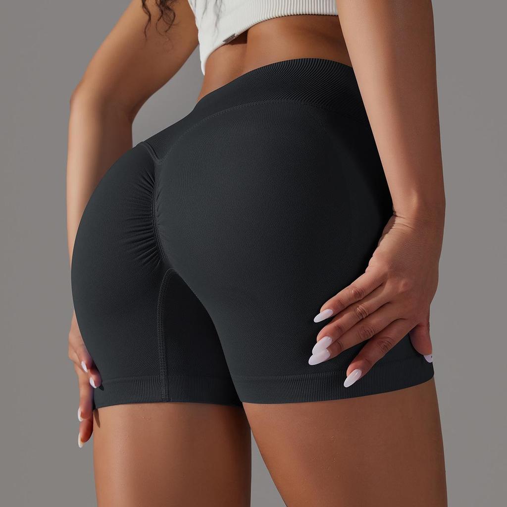 Women's High Waist Hip Lifting Yoga Shorts - European/American, Seamless, Three-Quarter Length, Perfect for Summer Sports