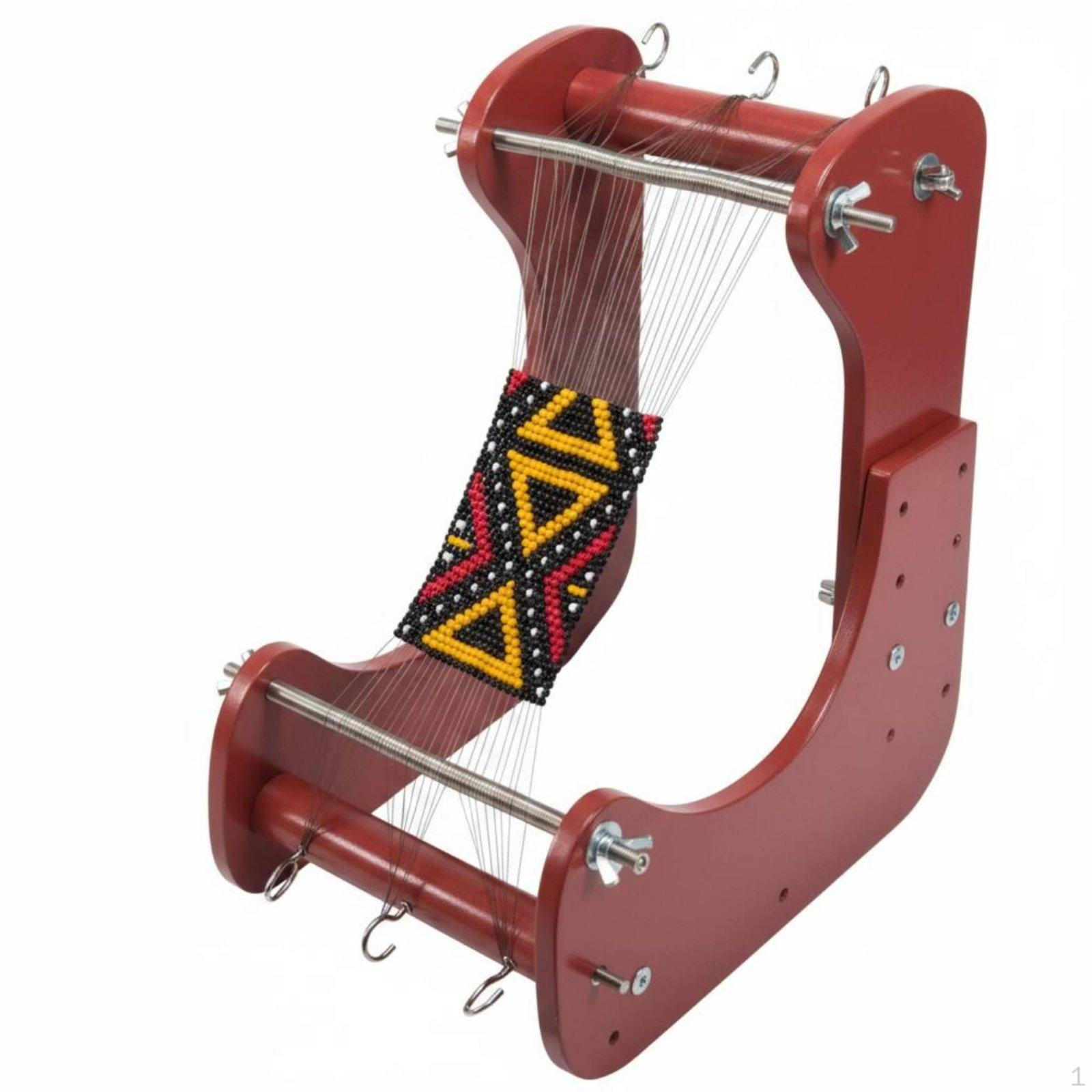 DIY Bracelet Weaving Machine Smooth Finish Adjustable Beading Frame Wooden Bead Loom for Crafters,