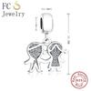 FC Jewelry Fit Original Pan Charms Bracelet Authentic 925 Silver Little Boy Girl Son Daughter Bead Pendant For Women Berloque