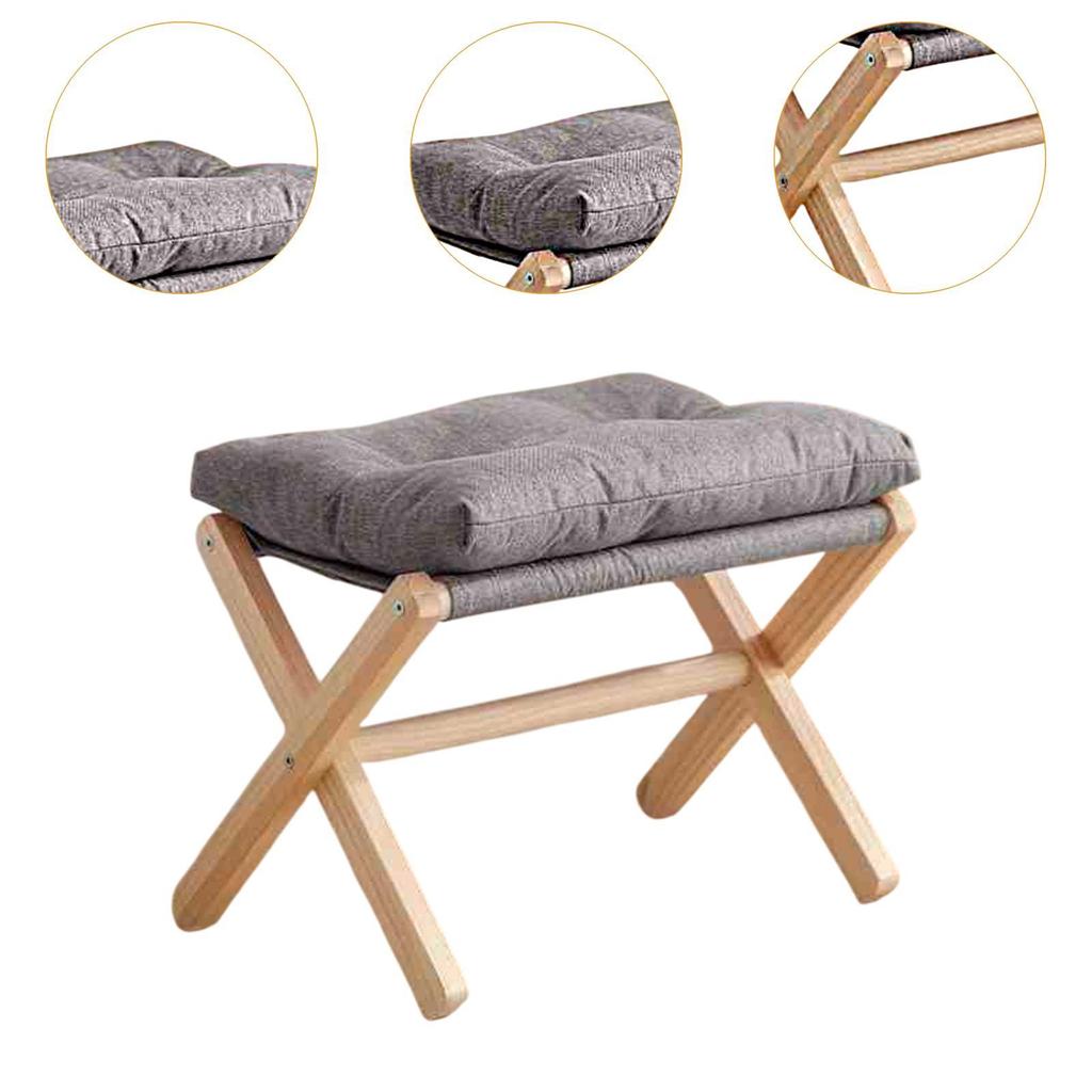 Small Footstool Leisure Stool Shoe Changing Stool Wooden Legs Foot Rest Kids