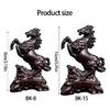Wood Horse Statues Positive Energy Good Luck Showpiece Collectible Figurines Animal Sculptures for Home Office Decors