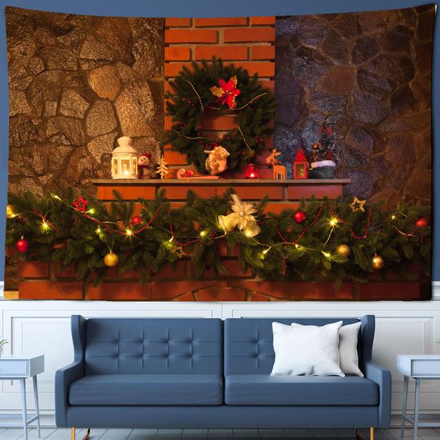 Xmas Tapestry Wall Hanging Christmas Aesthetics Room Decoration Bohemian Psychedelic Mandala Home Dormitory Wall Decoration