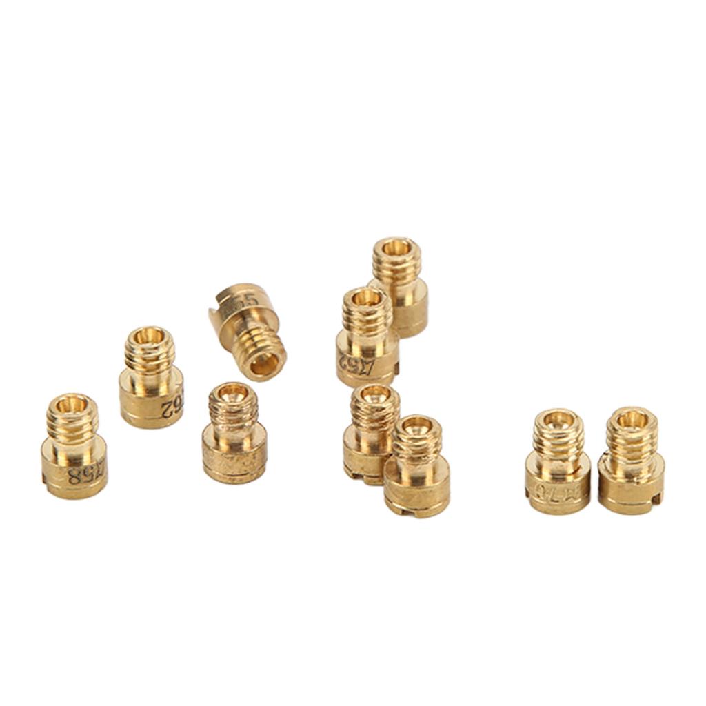 10pcs Carburetor Main Jets Metal Main Nozzle Replacement for Dellorto Bing Carburettor GY6 M4 #52?75