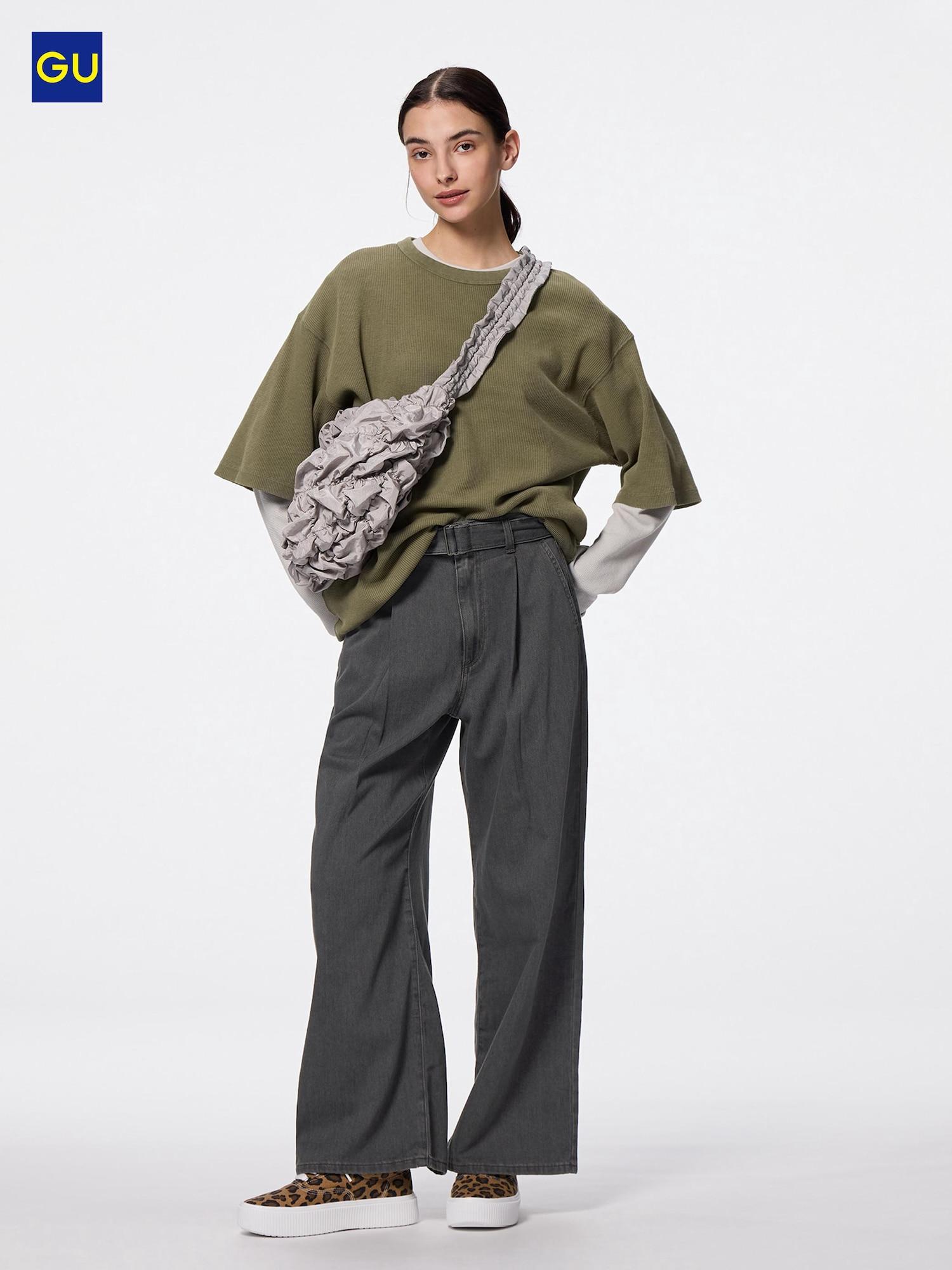 

Uniqlo Широкие брюки Gu Light Denim с поясом 08 DARK GRAY/WOMEN S