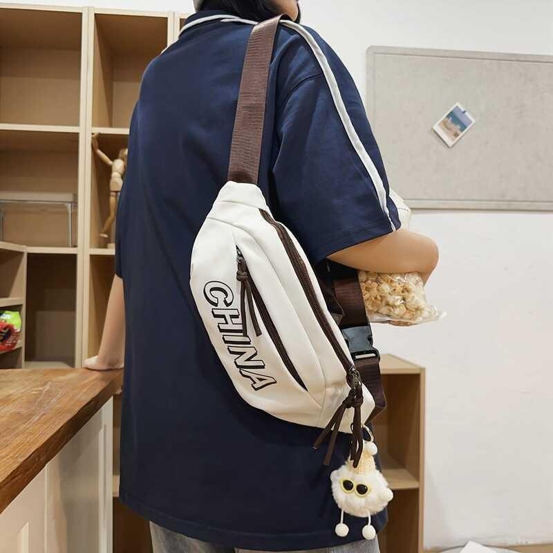 Modern Unisex Nylon Chest Bag Waterproof Minimalist Design For Cycling And Travel