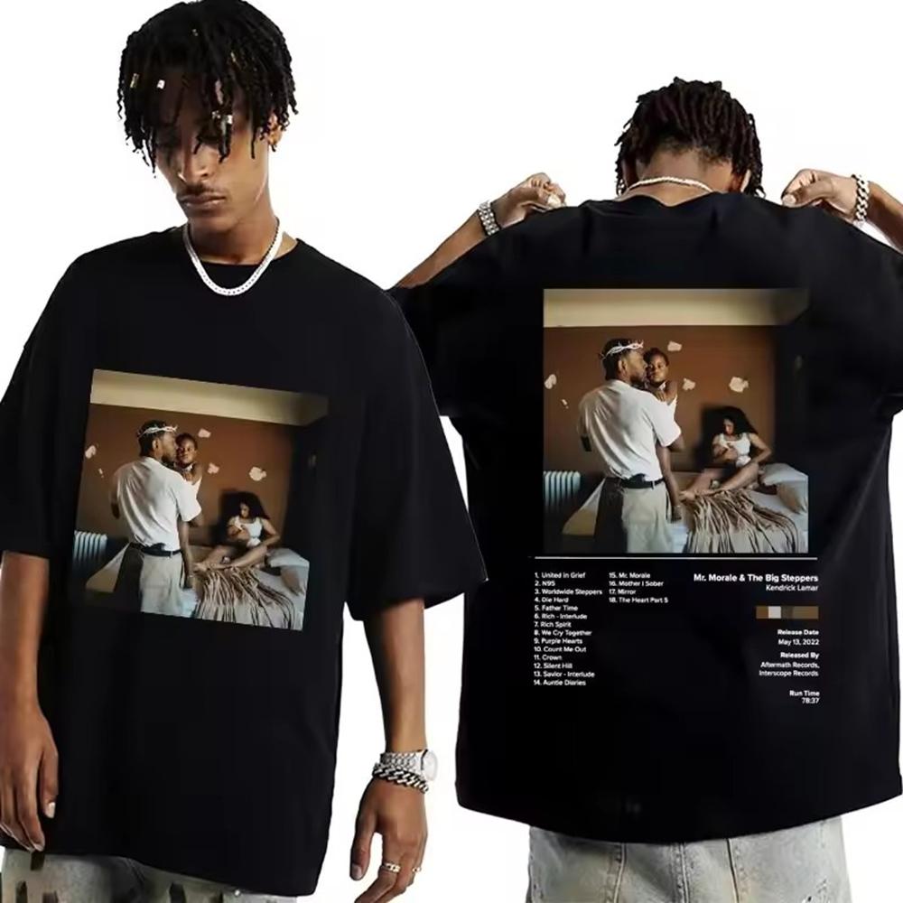 Rap Singer Kendrick Lamar Good Kid Tshirt 2025 Summer Mens Womens Short Sleeved Round Neck Printed Tshirt Mens Clothing