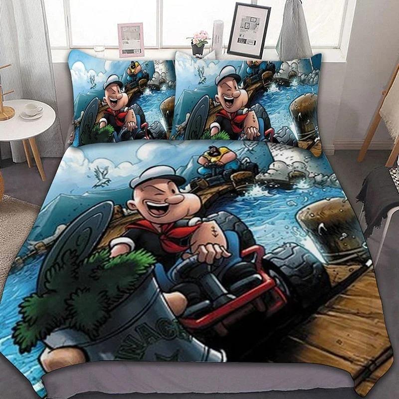 

Изысканные 3D Обои Моряк Мультяшный P-Popeyes Цифровая печать Постельное белье Пододеяльник Одеяло Кровать Мальчики Девочки Подарок 100x135cm