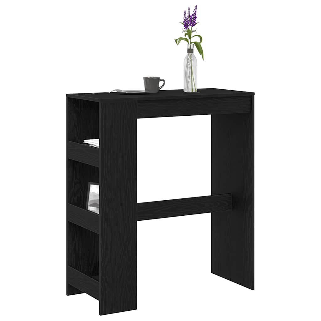 Bar Table with Shelf Black Oak Effect 90 x 40 x 103.5 cm
