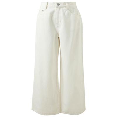 SanCai Women's High-Waist Straight-Leg White Jeans