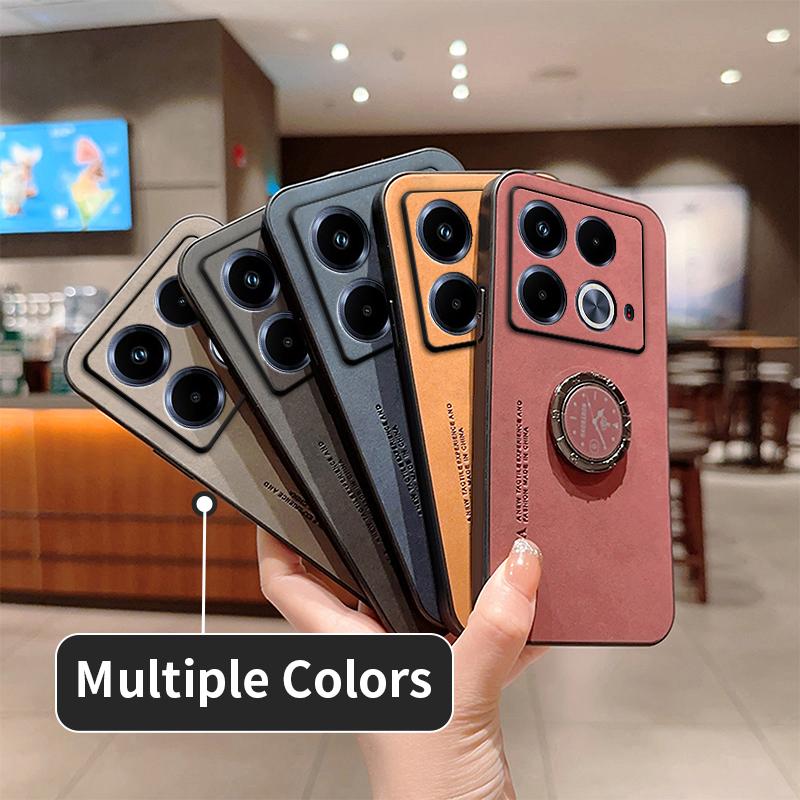 For Infinix Note 40 Pro Case Car Magnetic Ring Holder Phone Case For Infinix Note 40 40Pro Camera Shockproof Leather Back Cover